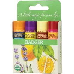 BADGER LIP BALM 4-PACK