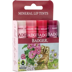 BADGER MINERAL LIP TINTS 4-PACK