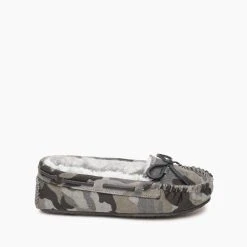 MINNETONKA 44100 WOMEN'S CALLY SLIPPER GREY CAMO