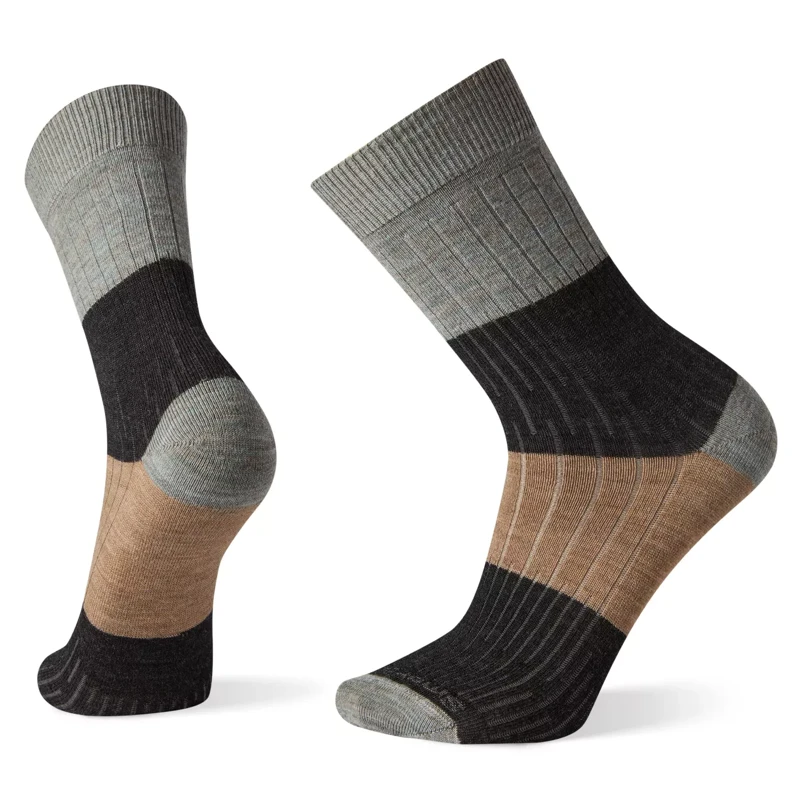 SMARTWOOL MEN'S EVERYDAY RIB COLOR BLOCK CREW SOCKS