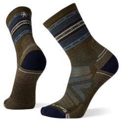 SMARTWOOL MEN'S HIKE LIGHT CUSHION SPIKED STRIPE CREW SOCKS