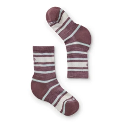 SMARTWOOL KIDS' HIKE LIGHT CUSHION STRIPED CREW SOCKS